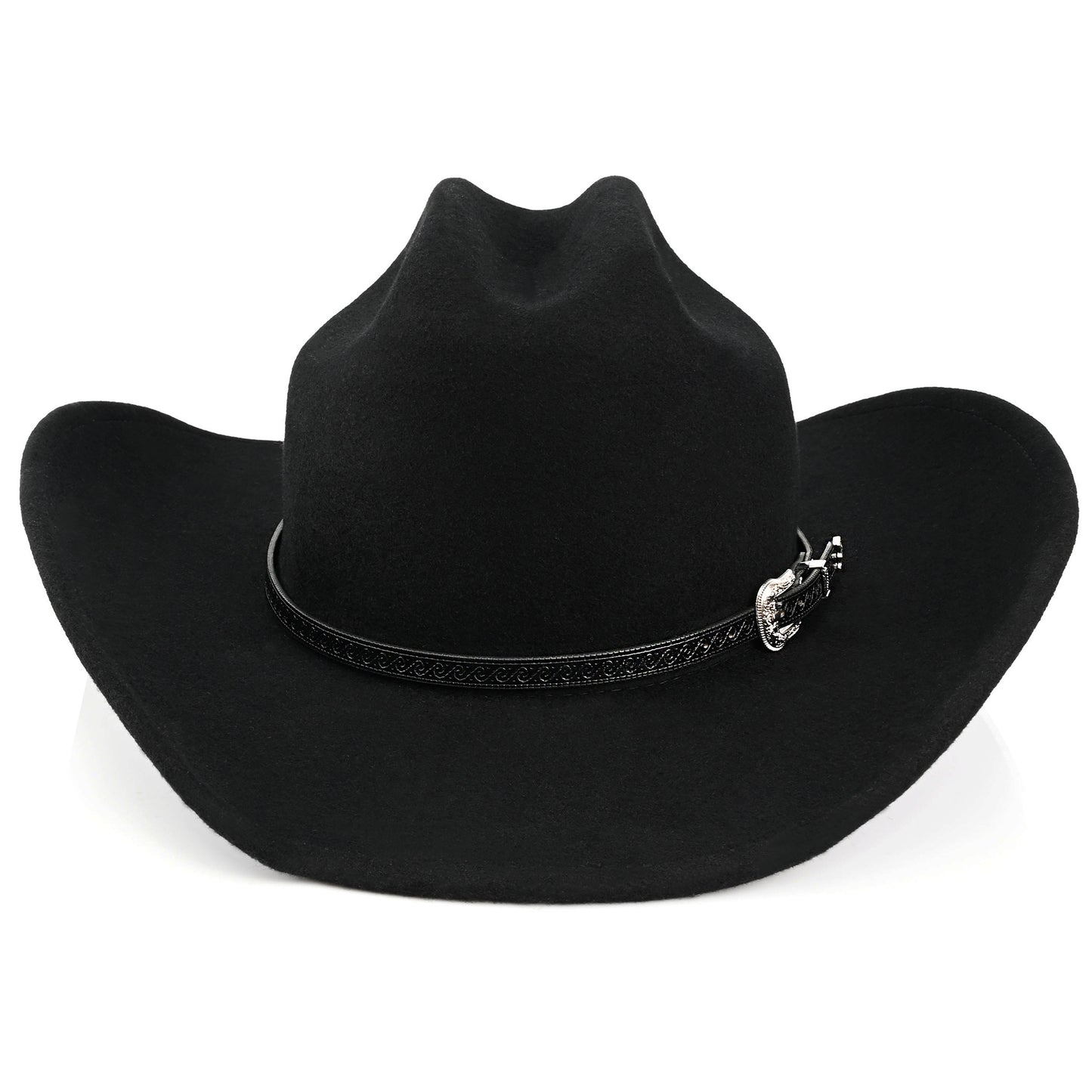 100% Wool - Felt Cowboy Hat for Men Women Classic Western Cowgirl Hat Country Hat with Two Decorative Bands | Black - Foeran