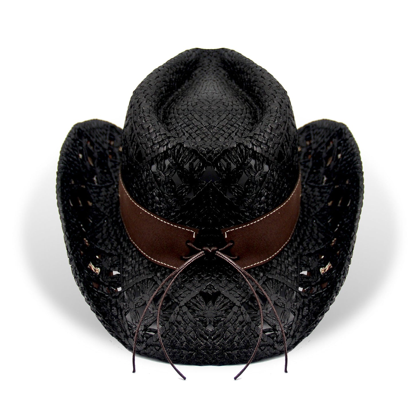 Men's & Women's Cowboy Hat Classic Cowgirl Hat With Embroidered Designs | Black - Foeran