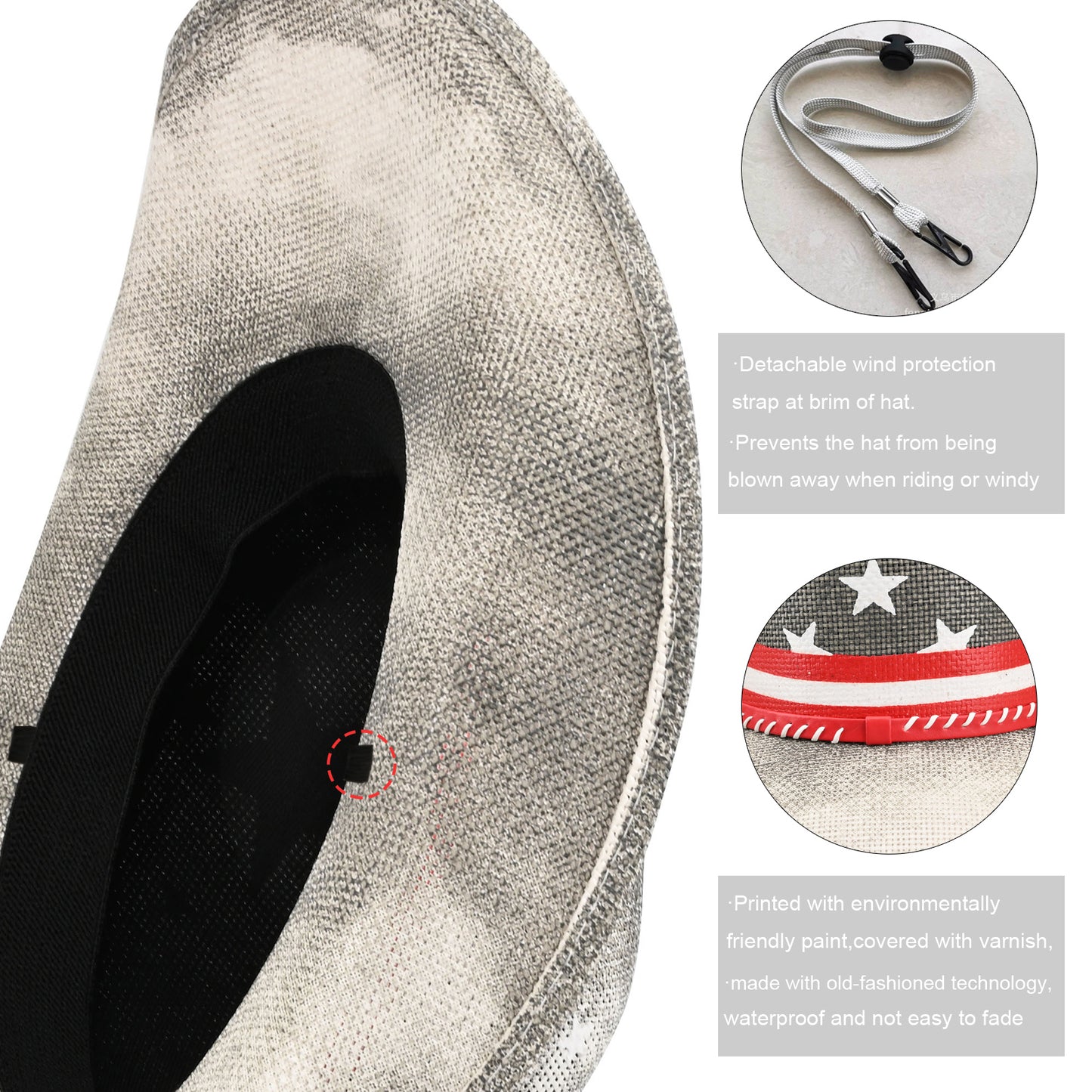 Vintage Stars | Men's & Women's Cowboy Hat Western Cowgirl Hat Straw Sun Hat - Foeran