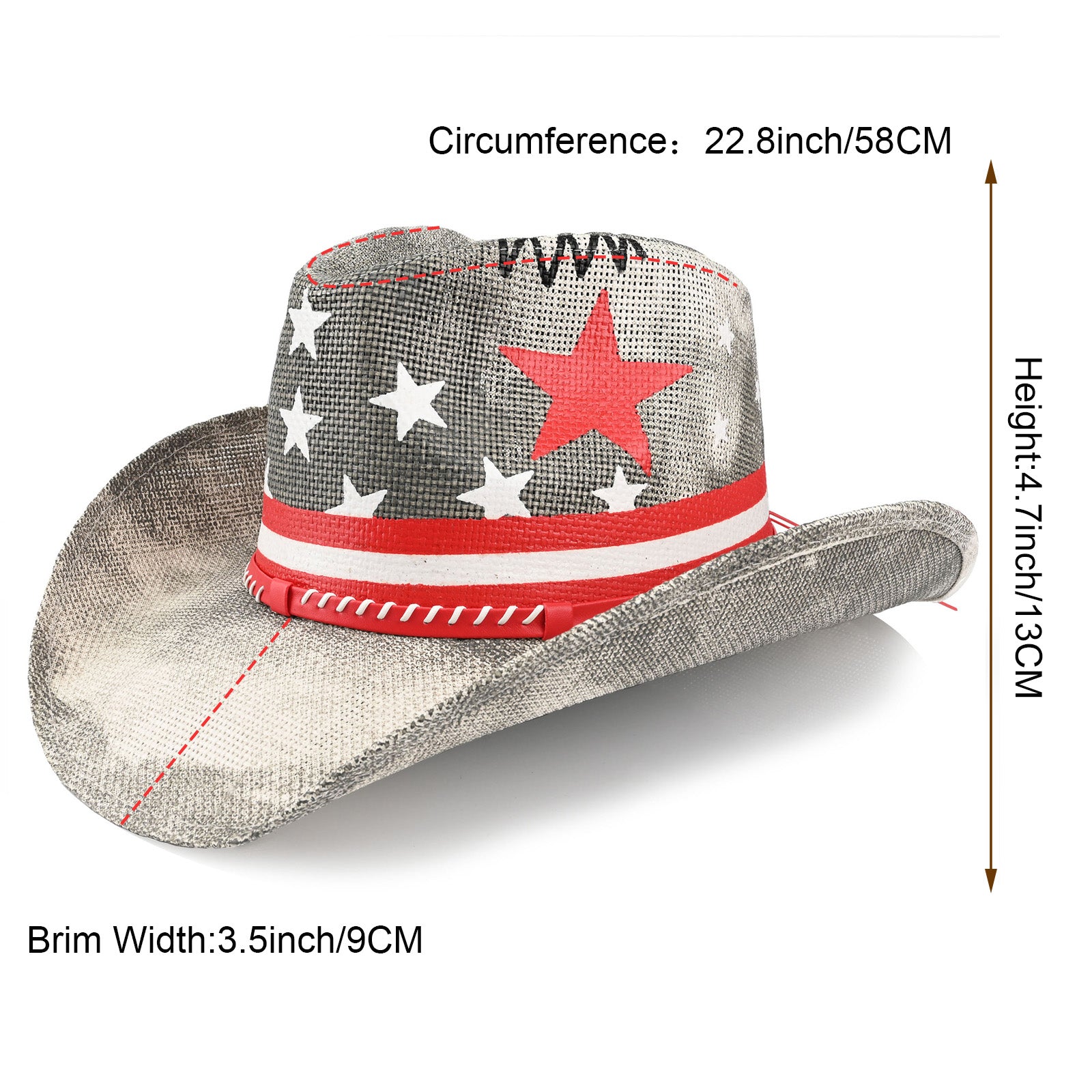 Vintage Stars | Men's & Women's Cowboy Hat Western Cowgirl Hat Straw Sun Hat - Foeran