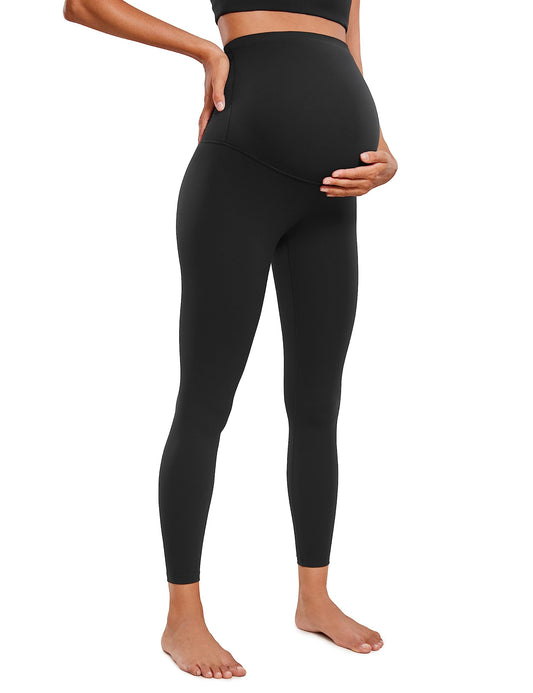 Womens Maternity Leggings Over The Belly 25" - Super Soft Workout Activewear Yoga Pregnancy