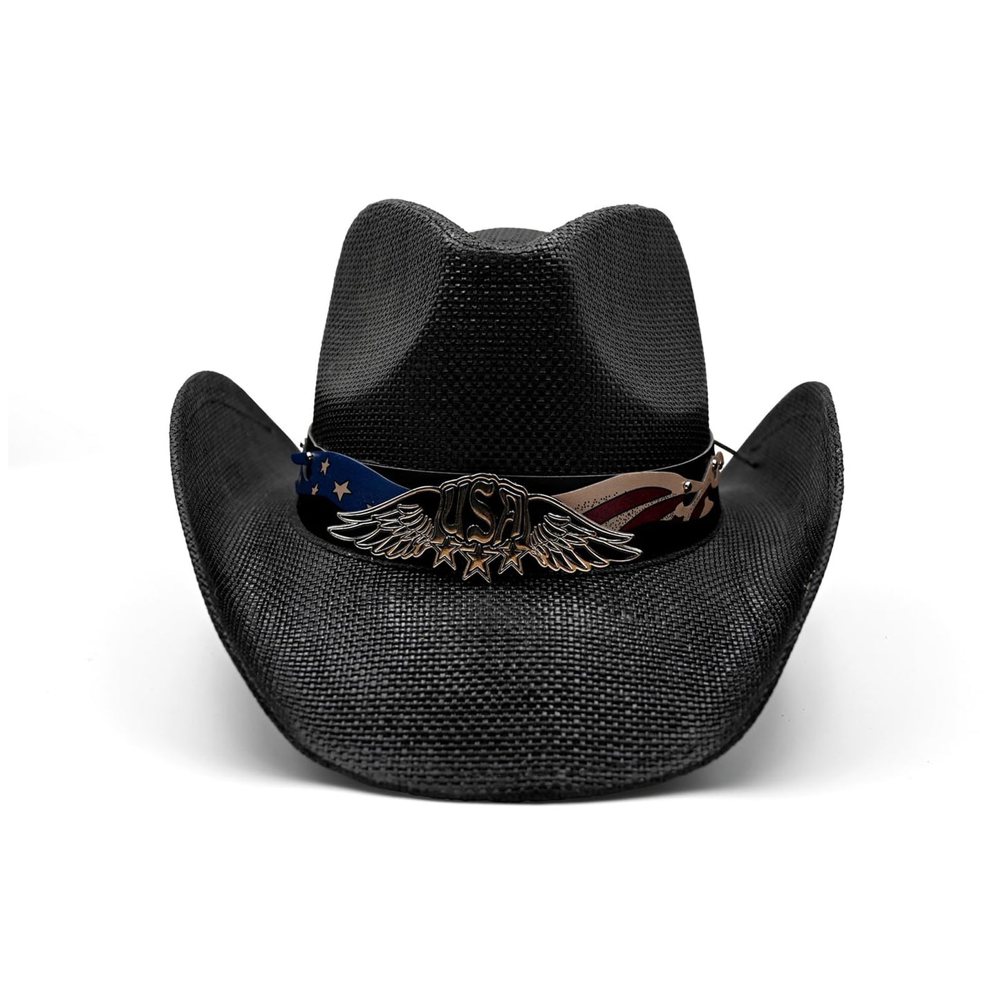 Men's Women's American Cowboy Hat Western Cowgirl Country Hat Sun Hat | Black - Foeran
