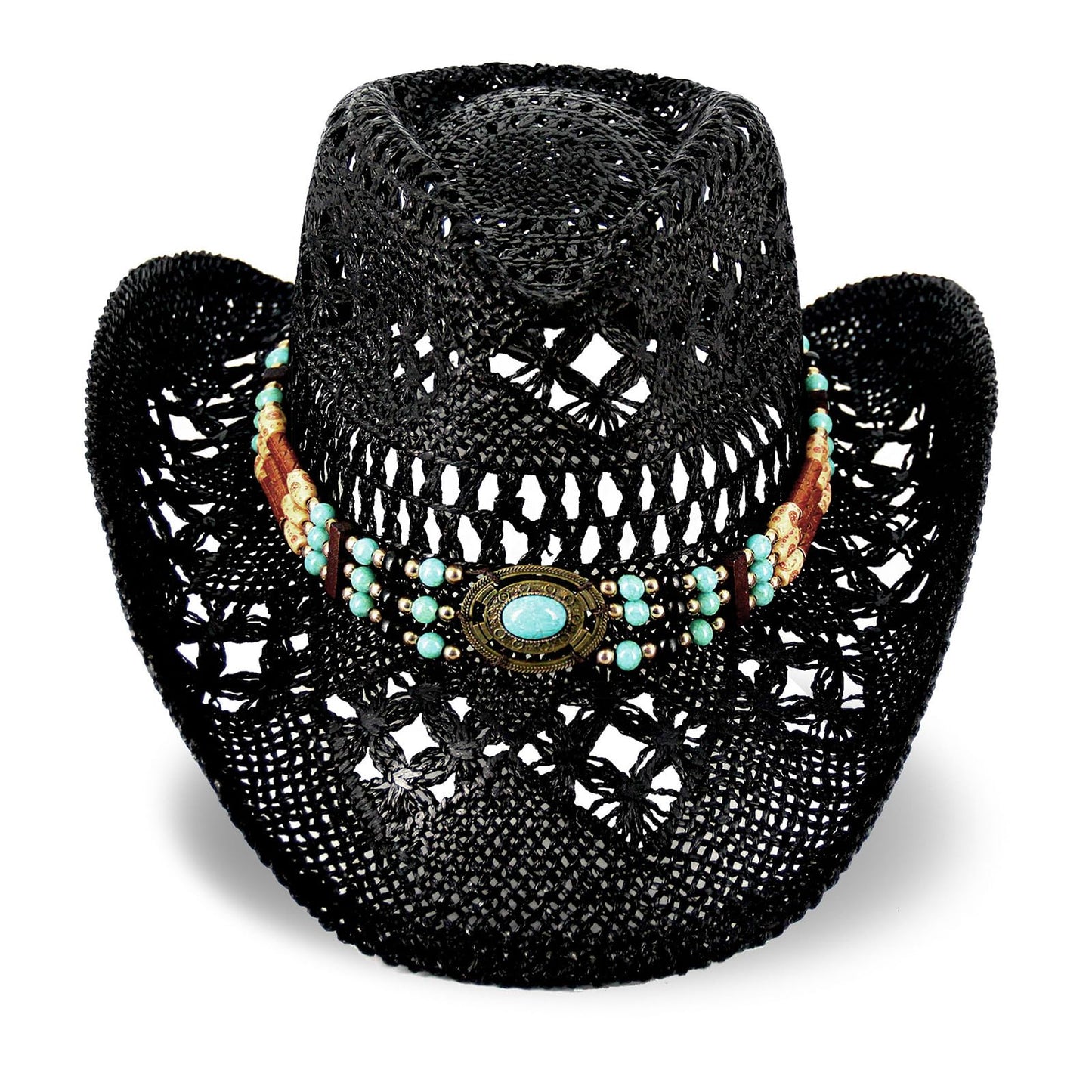 Classic Cowboy Hat For Men & Women Western Cowgirl Hat For Party Travel Beach | Black - Foeran