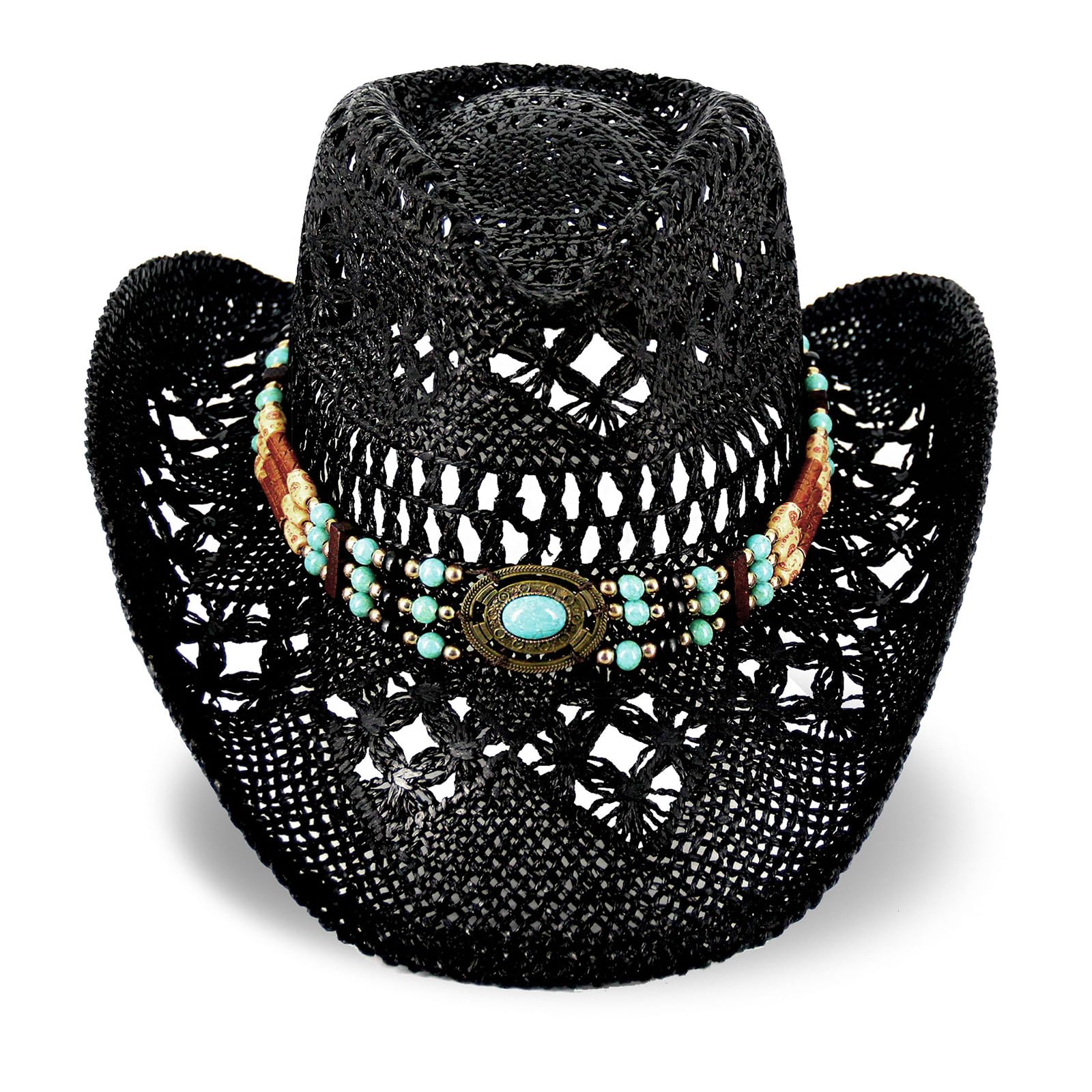 Classic Cowboy Hat For Men & Women Western Cowgirl Hat For Party Travel Beach | Black - Foeran