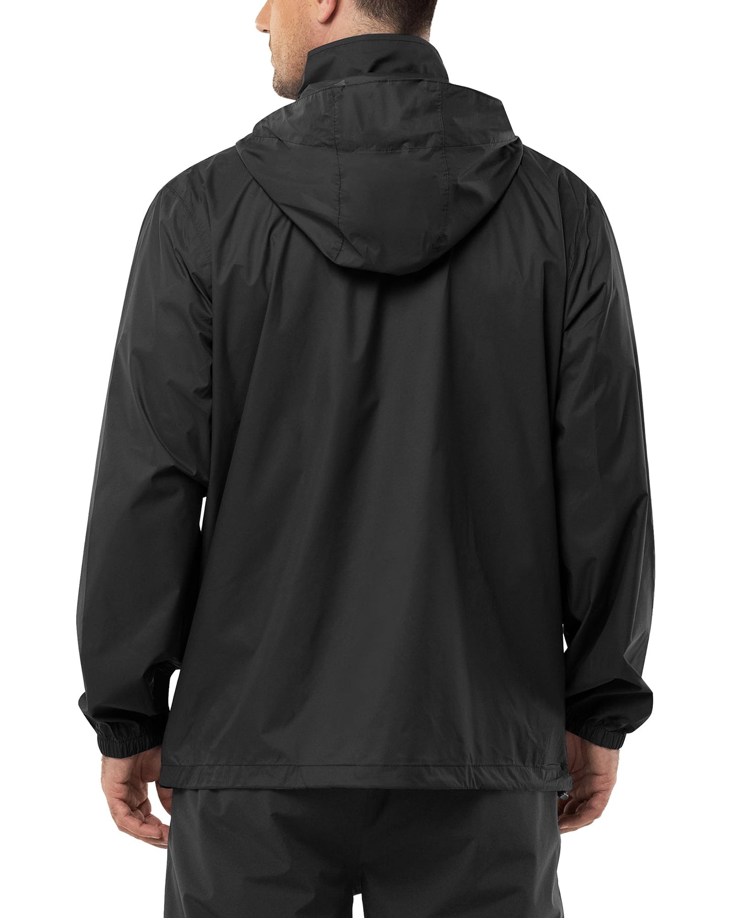 Men's Rain Jacket Waterproof Lightweight Packable Rain Shell Raincoat with Hood for Golf Hiking Travel - Foeran