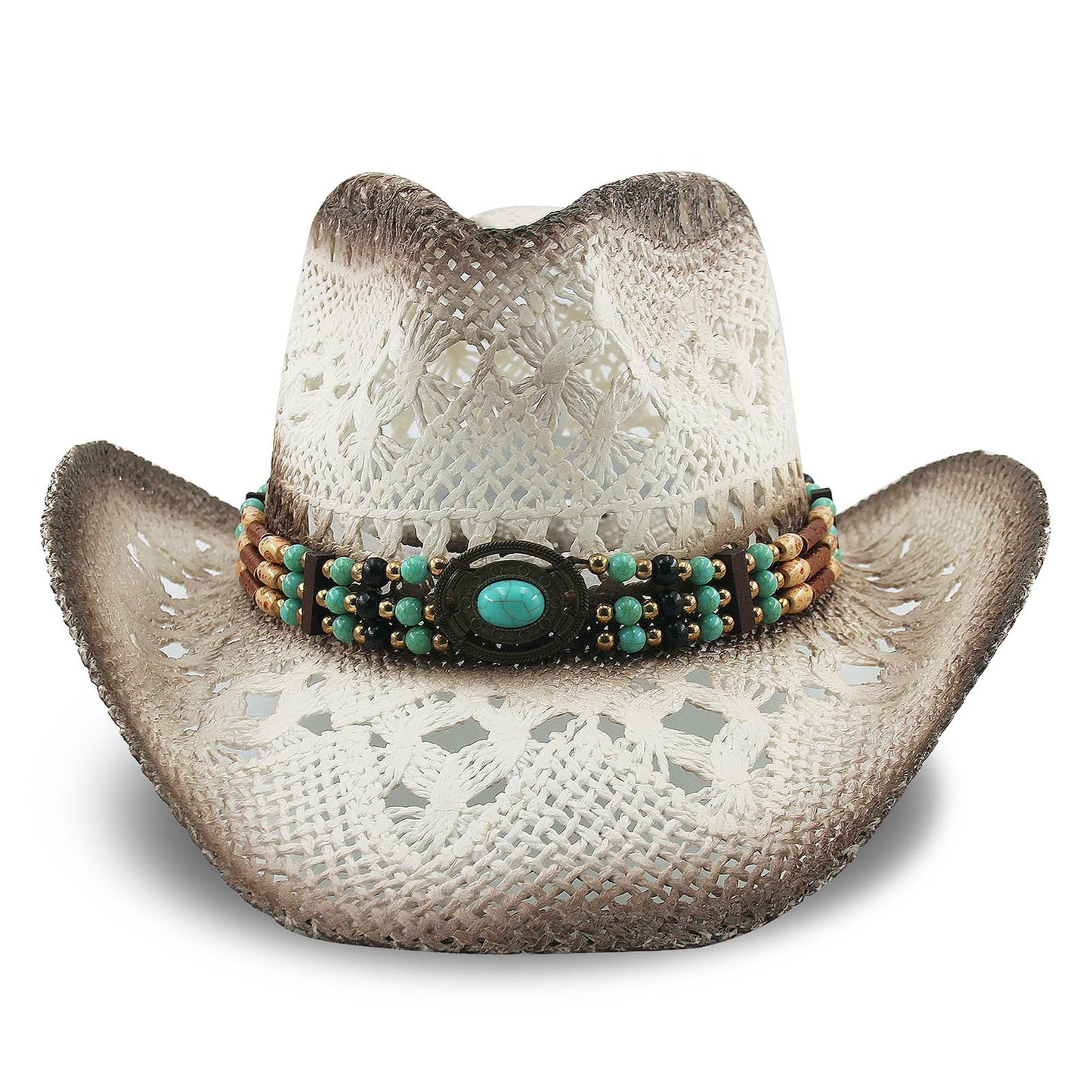 Classic Cowboy Hat For Men & Women Western Cowgirl Hat For Party Travel Beach | White - Foeran