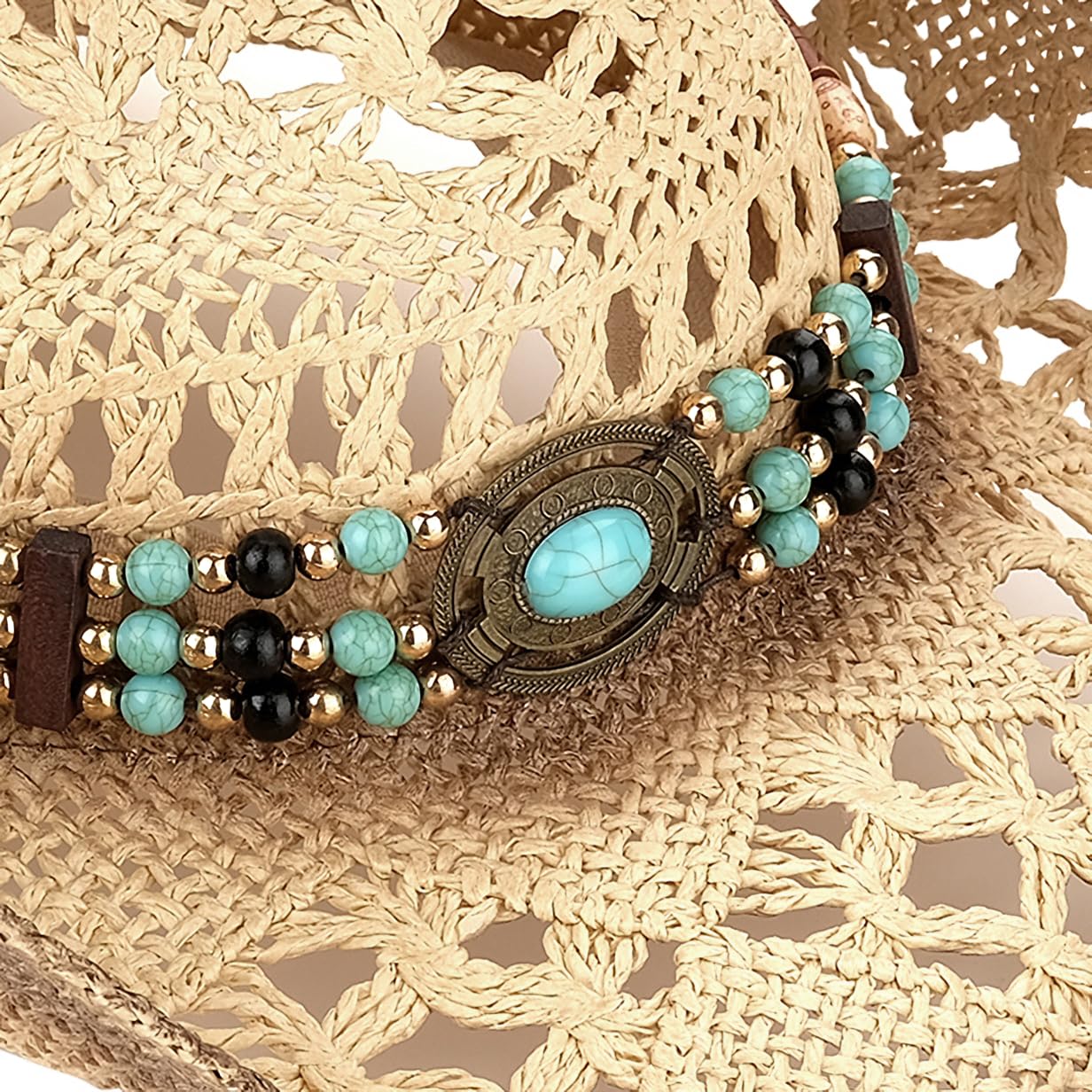 Classic Cowboy Hat For Men & Women Western Cowgirl Hat For Party Travel Beach | Brown - Foeran
