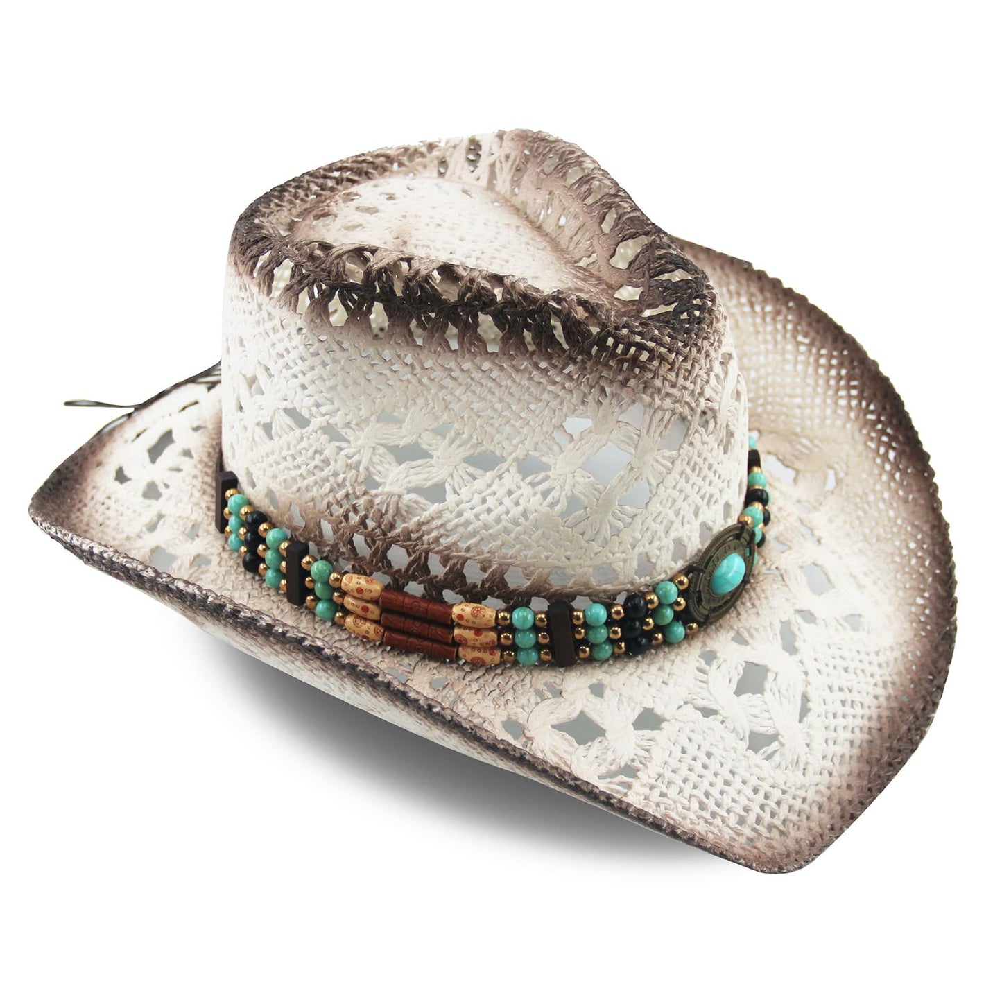 Classic Cowboy Hat For Men & Women Western Cowgirl Hat For Party Travel Beach | White - Foeran