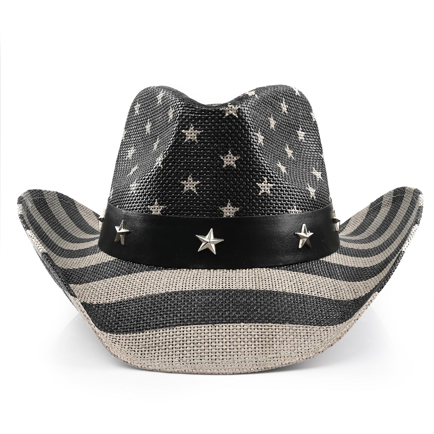 American Flag | Classic Men's & Women's Cowboy Hat Straw Cowgirl Hat | Vintage - Foeran