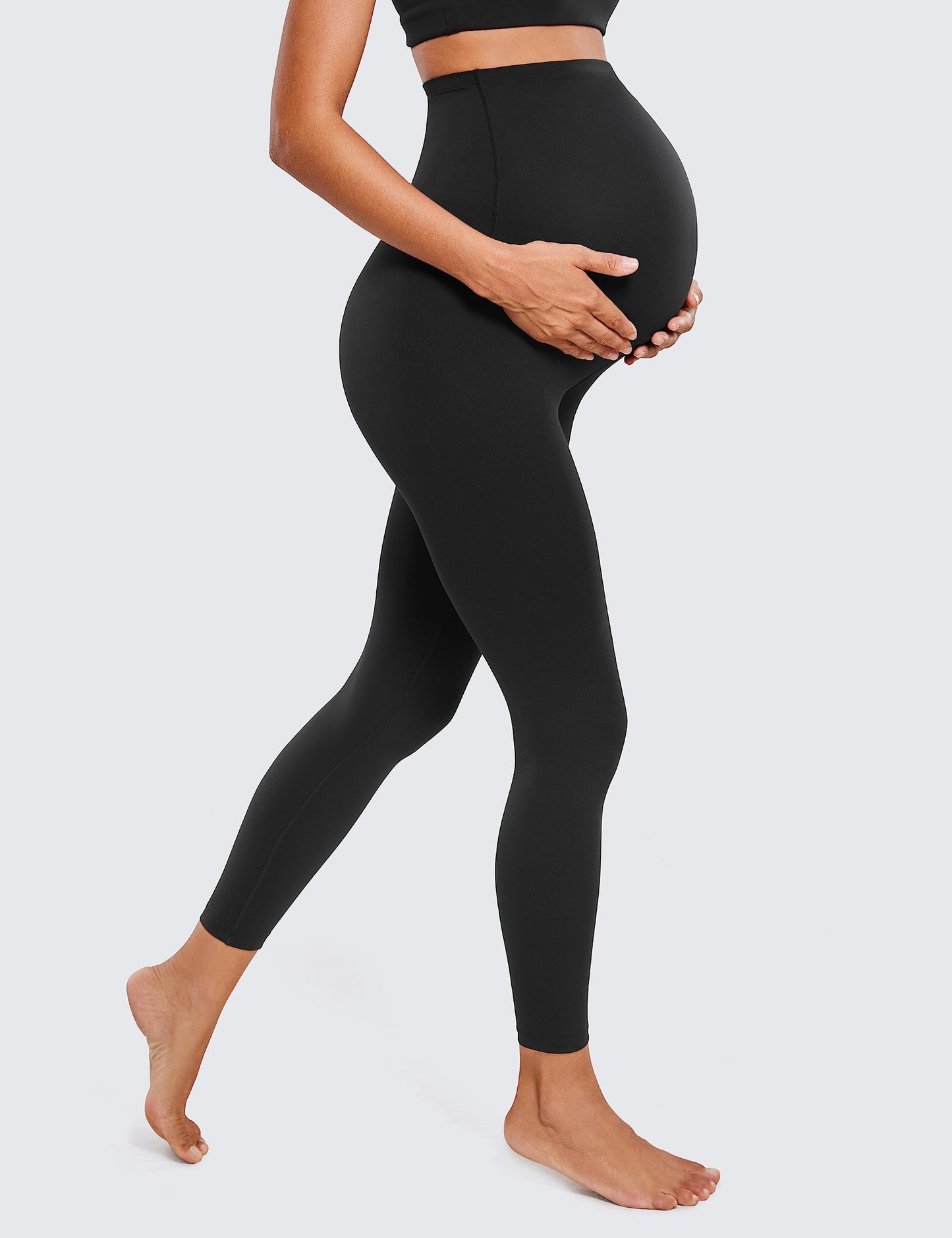 Womens Maternity Leggings Over The Belly 25" - Super Soft Workout Activewear Yoga Pregnancy