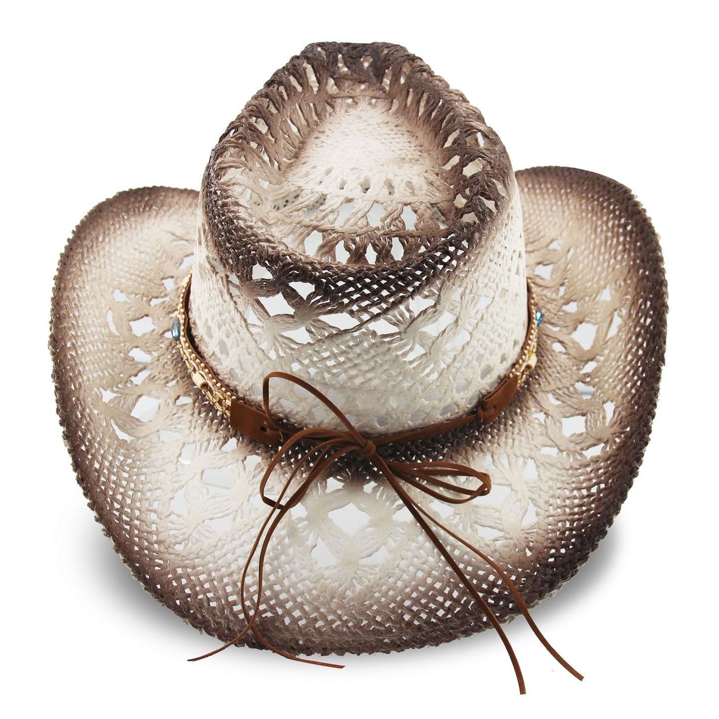 Classic Cowboy Hat For Men & Women Western Cowgirl Hat For Party Travel Beach | White - Foeran