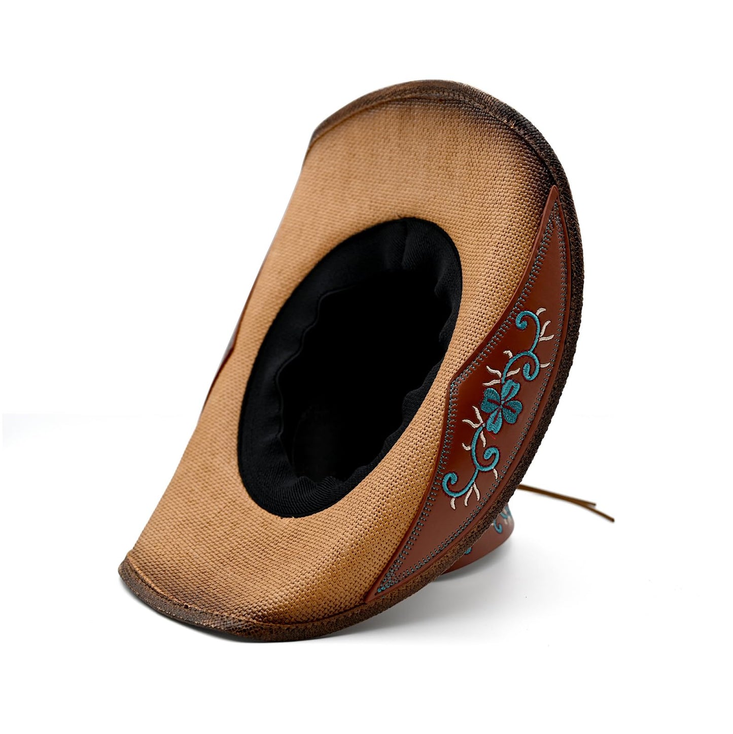 Victorian Style | Men's Women's Cowboy Hat Cowgirl For Ladies With Double Emboderies | Brown - Foeran
