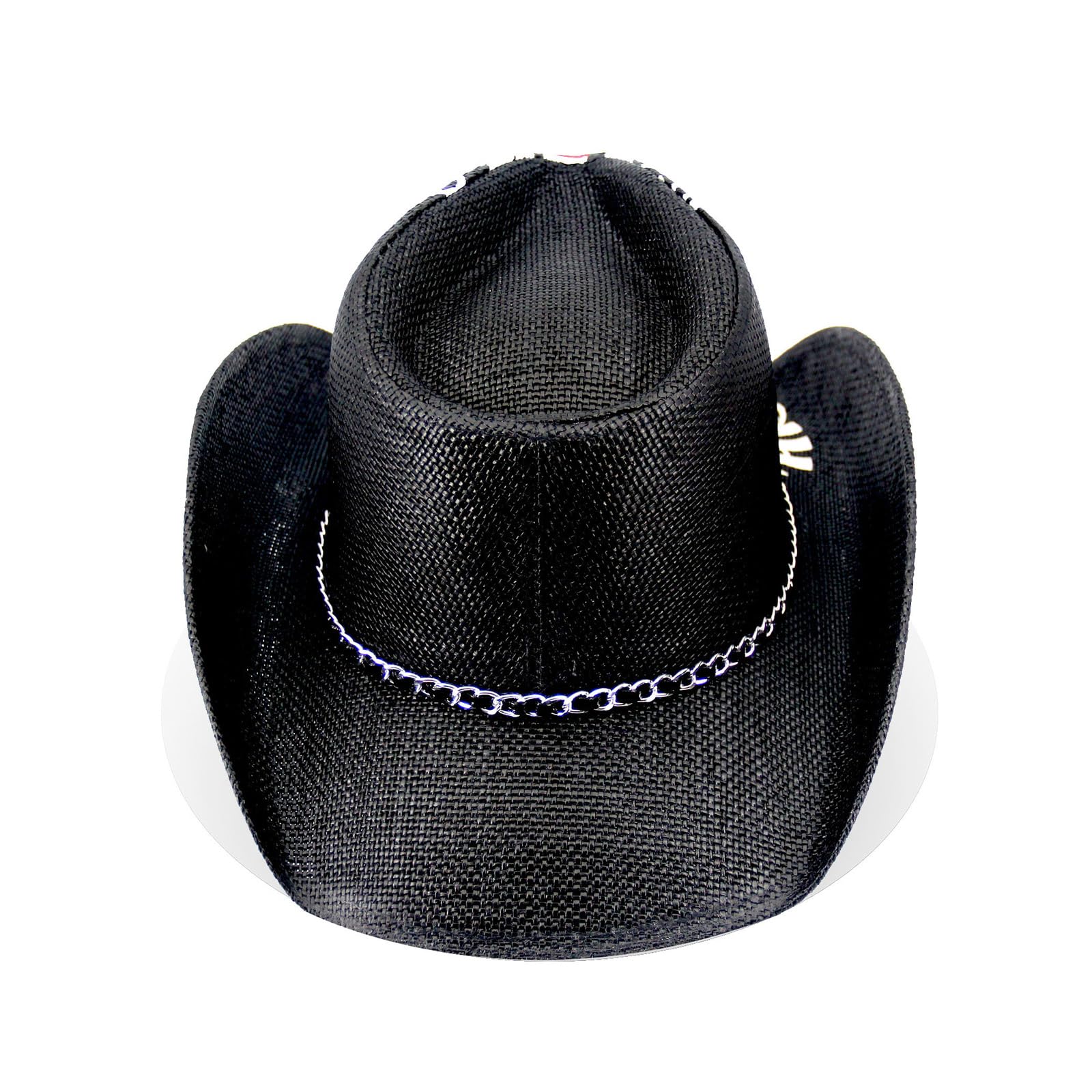Rock Guitar | Special Men's & Women's Cowboy Hat Straw Cowgirl Hat | Black - Foeran