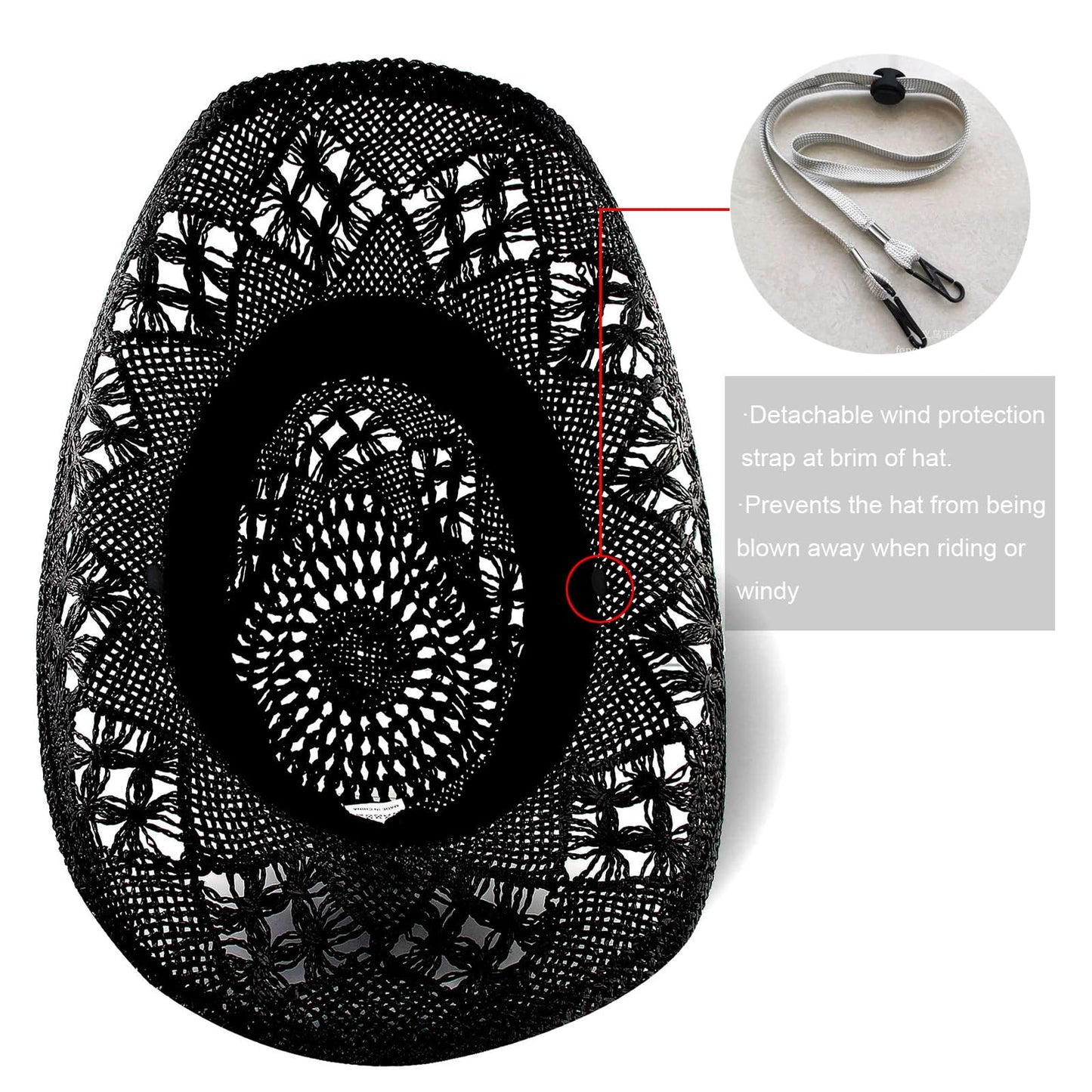 Classic Cowboy Hat For Men & Women Western Cowgirl Hat For Party Travel Beach | Black - Foeran