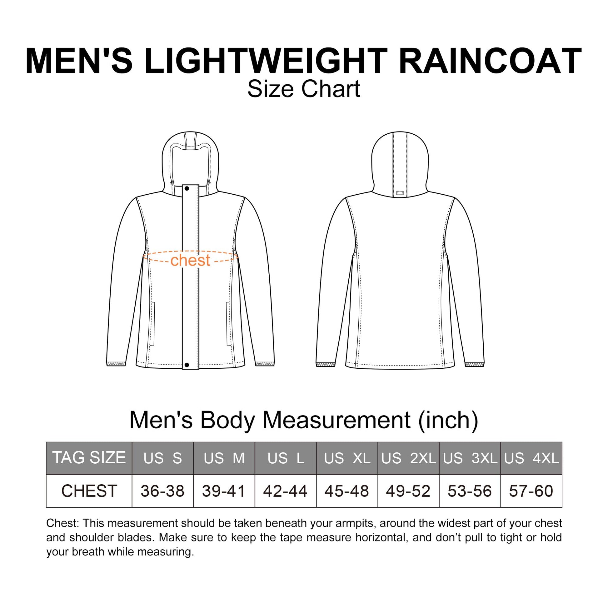 Men's Rain Jacket Waterproof Lightweight Packable Rain Shell Raincoat with Hood for Golf Hiking Travel - Foeran