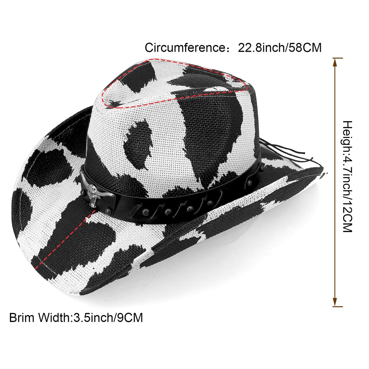 Cute Cow | Men's & Women's Cowboy Hat Western Cowgirl Sun Hat Country Hat - Foeran