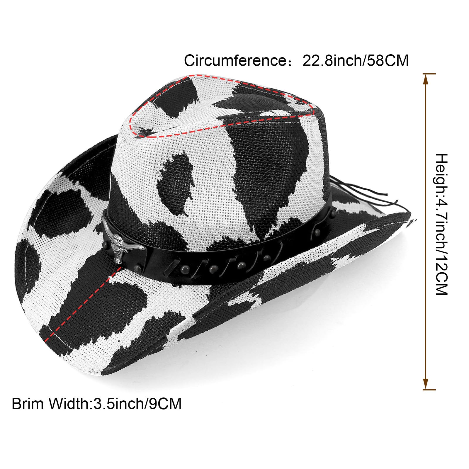 Cute Cow | Men's & Women's Cowboy Hat Western Cowgirl Sun Hat Country Hat - Foeran