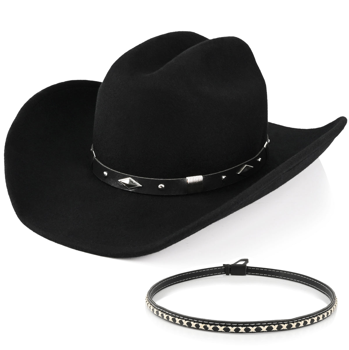 100% wool soft Cowboy Hat - NWOT Western Nomad Felt Cowboy Hat - Premium Wool & Cashmere  main image 2